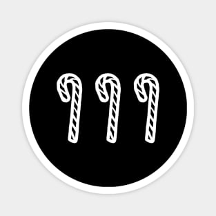 White Line Three Christmas Candy Canes Magnet